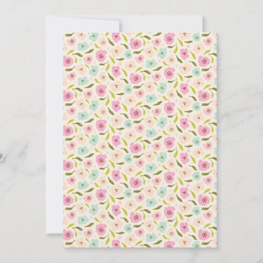 LDSの洗礼の招待状|のエレガントなピンクの花の女の子 招待状 (裏面)