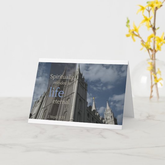 LDSは引用します"精神的にMindedです生命永遠" カード (黄色い花)