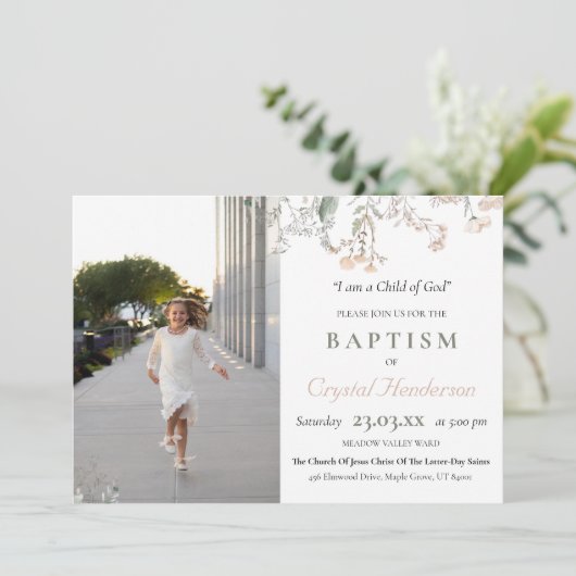 LDSイエスキリストの教会バプテスマフローラ 招待状 (スタンド正面)