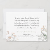 LDSイエスキリストの教会バプテスマフローラ 招待状 (裏面)