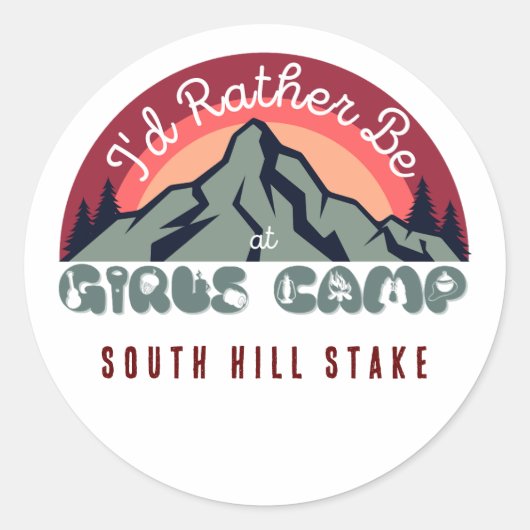 LDSガールズキャンプキュートカスタムステッカー ラウンドシール (正面)