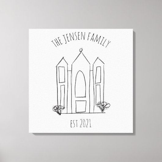 LDSソルトレイクシティテンプルシンプルモロモダンモン キャンバスプリント (正面)