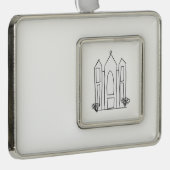 LDSソルトレイクシティテンプルシンプルモロモダンモン シルバープレートフレームオーナメント (右)