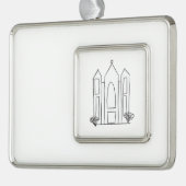 LDSソルトレイクシティテンプルシンプルモロモダンモン シルバープレートフレームオーナメント (左)