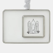 LDSソルトレイクシティテンプルシンプルモロモダンモン シルバープレートフレームオーナメント (正面)