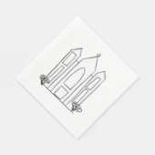 LDSソルトレイクシティテンプルシンプルモロモダンモン スタンダードランチョンナプキン (角)