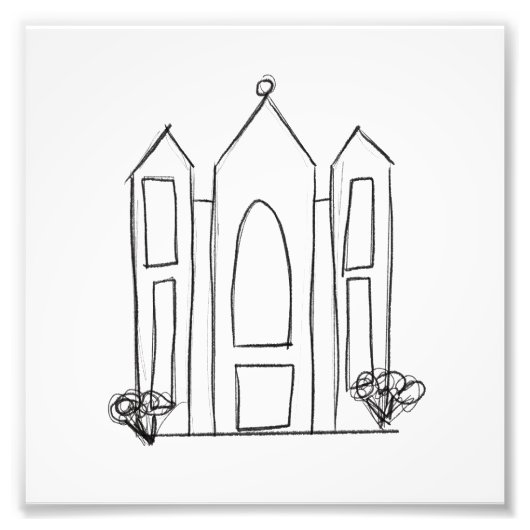 LDSソルトレイクシティテンプルシンプルモロモダンモン フォトプリント            (正面)