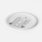 LDSソルトレイクシティテンプルシンプルモロモダンモン ペーパープレート (アングル)