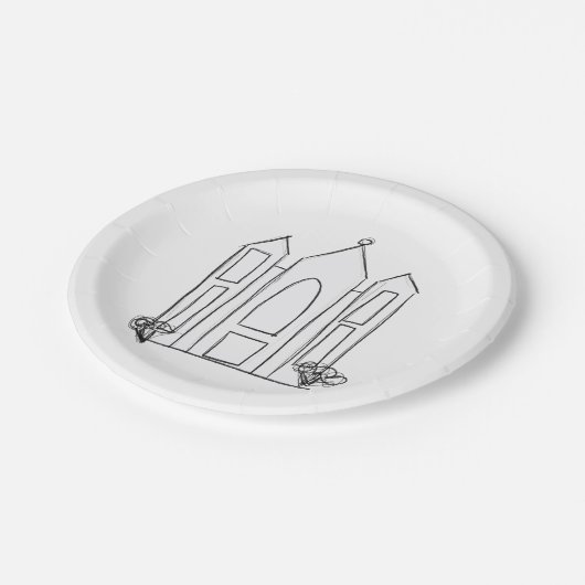 LDSソルトレイクシティテンプルシンプルモロモダンモン ペーパープレート (アングル)