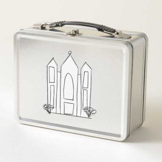 LDSソルトレイクシティテンプルシンプルモロモダンモン メタルランチボックス (正面)