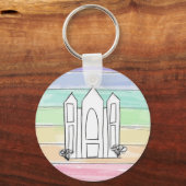 LDSソルトレイクシティテンプルレインボーサンセットモルモン キーホルダー (正面)