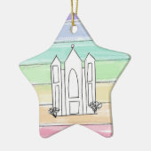 LDSソルトレイクシティテンプルレインボーサンセットモルモン セラミックオーナメント (左)