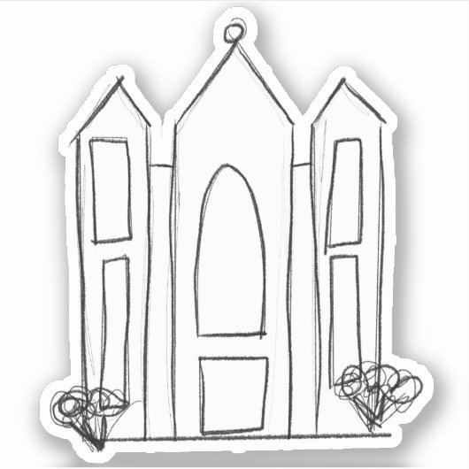 LDSソルトレイクシティ寺のスケッチキッズモルモン シール (正面)