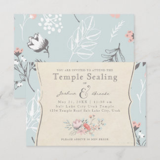 LDSテンプル封緘カード |ヴィンテージ自転車愛 招待状