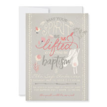 LDSバプティスマ招待状|フローラ·ガール·バニー