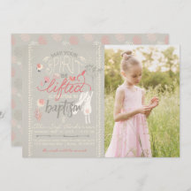 LDSフォトバプテスマ招待状 |フローラタイポグラフィ