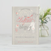 LDSベビー賛美招待状 | フローラガールバニー 招待状 (スタンド正面)