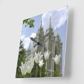 LDS寺院 スクエア壁時計 (傾斜)