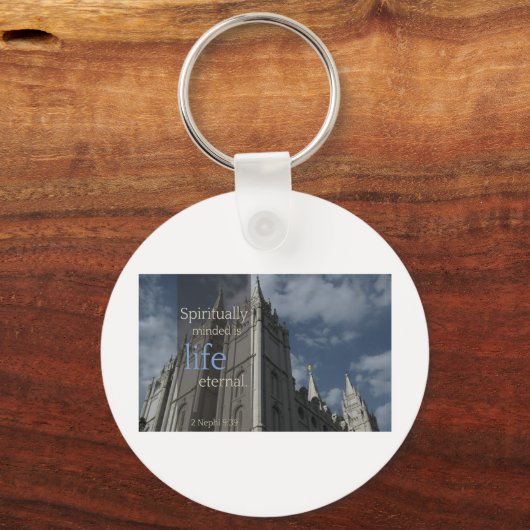 LDS引用文「精神的に心を持つ生命は永遠」 キーホルダー (正面)