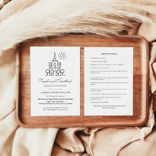LDS神殿と神権プレビュー招待状とプログラム 招待状