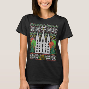 LDS醜いセータークリスマステンプルスクエアソルトレイク Tシャツ
