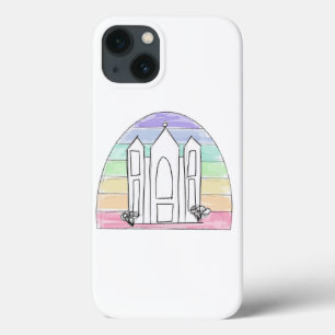 LDS ソルトレイクシティ寺院 虹色の夕焼け モルモン教 iPhone 13ケース