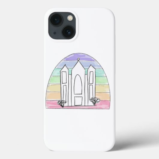 LDS ソルトレイクシティ寺院 虹色の夕焼け モルモン教 Case-Mate iPhoneケース (裏面)
