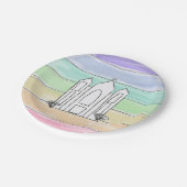 LDS ソルトレイクシティ神殿 虹の夕焼け モルモン教 ペーパープレート (アングル)