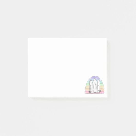 LDS ソルトレイクシティ神殿 虹の夕焼け モルモン ポストイット (正面)