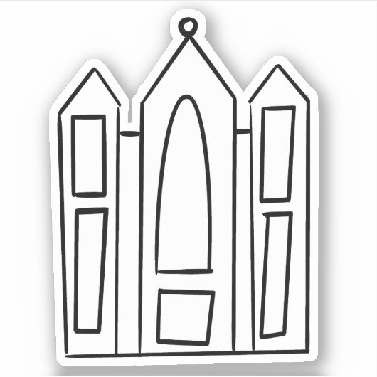 LDS ソルトレイク ユタ テンプル シンプル アウトライン モルモン教 シール (正面)