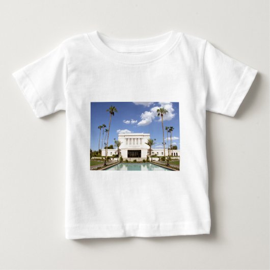 LDS メサ アリゾナ テンプル モルモン教の絵 ベビーTシャツ (正面)