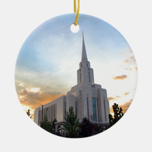 LDS モルモン オクウィア山 ユタ テンプル セラミックオーナメント (正面)