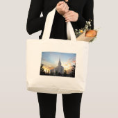 LDS モルモン オクウィア山 ユタ テンプル ラージトートバッグ (正面(商品))