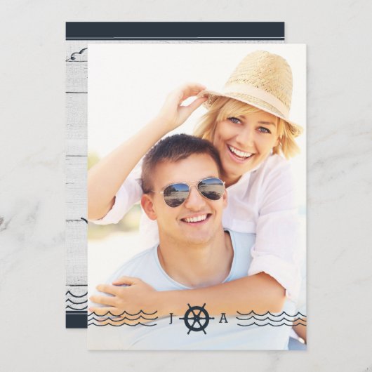 LDS 結婚式招待状 | 海洋の灯台 招待状 (正面/裏面)