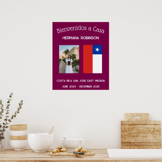 LDS Missionary Welcome Home Custom Spanish Poster  ポスター (キッチン)
