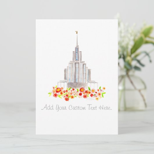 LDS Oquirrhの寺院の水彩画の招待の洗礼 招待状 (スタンド正面)