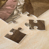 「Leからのベンジャミン・フランクリン(1706-90年)のポートレート、 ジグソーパズル (側面)