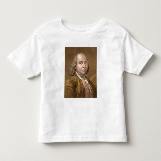 「Leからのベンジャミン・フランクリン(1706-90年)のポートレート、 トドラーTシャツ (正面)