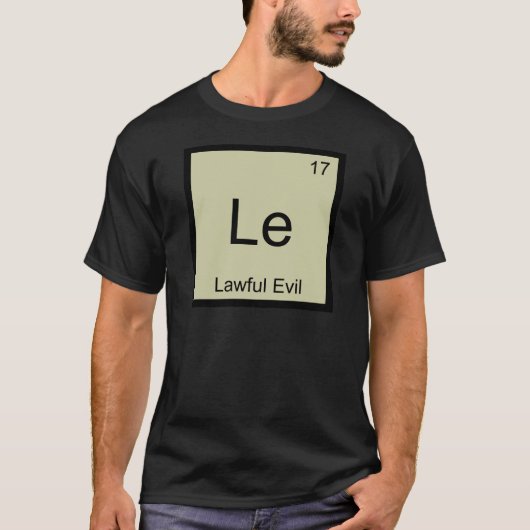 Le - 法的悪 Funny Chemistry 元素記号 T Tシャツ (正面)