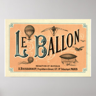 Le Ballon 1883 航空ジャーナル広告 ポスター