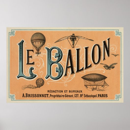Le Balloon – 航空フランスのジャーナル1883 ポスター (正面)