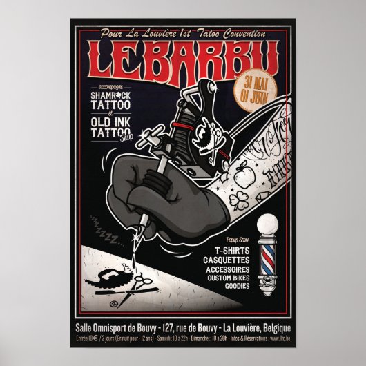 Le BARBU's Popup Store & Tattoo Convention ポスター (正面)