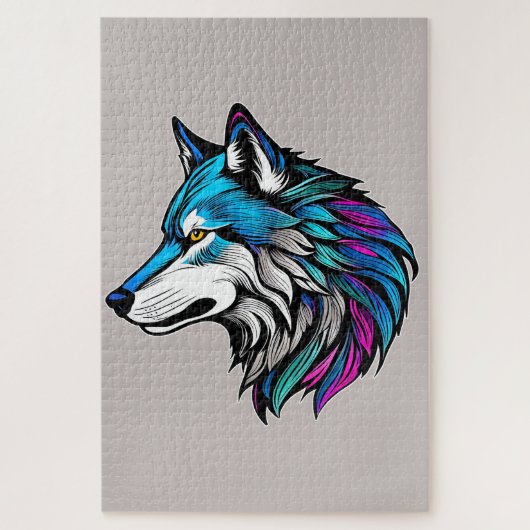 Le beau profil d'un loup ジグソーパズル (縦)