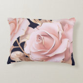 Le Boudoir Noir Peachy Pink Roses on Black アクセントクッション (裏面)