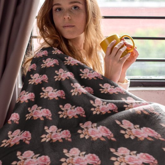 Le Boudoir Noire Pink Peach Black  フリースブランケット