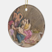 「Le Cからトウモロコシのパン、メキシコを、作っているアステカな女性 セラミックオーナメント (左)