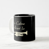 LE CALME AVANT LA TROMPETTE - Jeux de mots ツートーンマグカップ (正面左)
