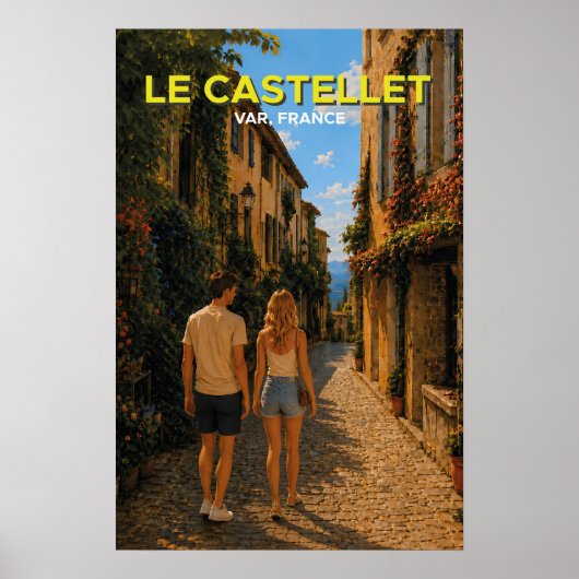 Le Castellet, France – Vintage Travel Poster ポスター (正面)