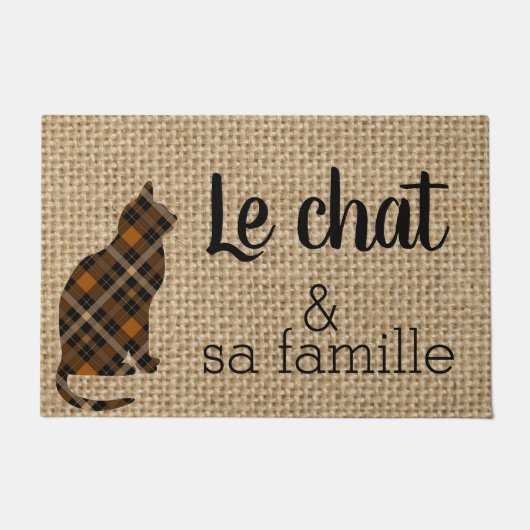 Le chat - 面白いフランス語の名言 ドアマット (正面)