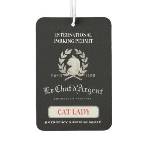 Le Chat d'Argent オフィシャル キャットレディー駐車許可証 カーエアーフレッシュナー